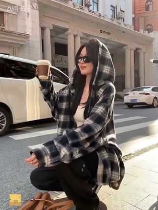 小个子女生的秋天救星!黑白格子衬衫宽松又显瘦 秋冬必备!这款格纹外套真的太好穿了!!韩版格纹连帽格纹衬衫外穿#请欣赏赵露思的今日穿搭 #李一桐米兰上演高智风穿搭 #张雨绮真到法国了 #宋雨琦檀健次MO合跳好权威 #吴磊静奢感英伦风轻松拿捏