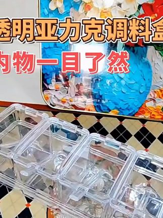 调味盒调味罐带盖子家用厨房盐糖味精四格一体多格商用收纳盒#好物推荐 #种草 #好物分享 #调味盒