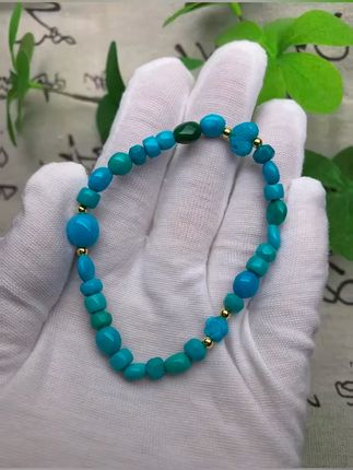 戴上这圈高瓷蓝绿松石手链,瞬间提升气质! 想买高品质、有保障的手串?这款手串别错过!