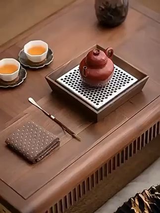 一人静享,简约茶盘让品茶更优雅! 喝茶总担心茶叶掉地上?这款小工具帮你解决大问题!#原创#茶具#壶承#茶具好物推荐#茶道配件