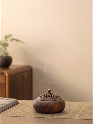 品茗喝茶,写字,看书,静心氛围好物! #香炉 #胡桃木香炉 #香炉推荐 #静心好物 #喝茶