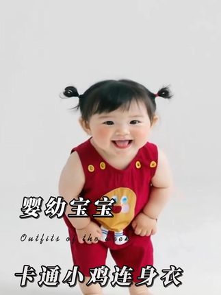 夏日宝宝也能穿得萌萌哒!卡通小鸡连体衣睡袋太可爱了 #萌娃穿搭 #萌娃 #儿童穿搭 #婴幼儿服饰 #婴儿夏季连体衣