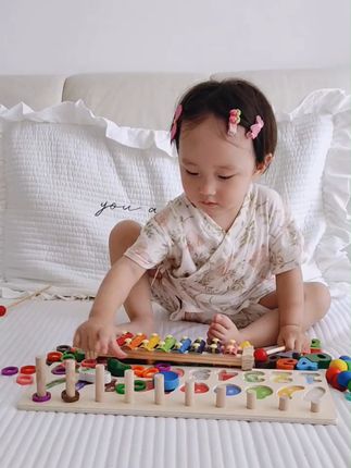 宝宝专注力大提升,玩转创意积木早教玩具! 孩子对数的概念模糊?这款玩具能帮娃启蒙!#积木#儿童玩具#宝妈推荐#动手动脑#拼图