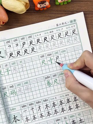 开学上#一年级 的小朋友,给他准备这本与课本同步的#练字帖,每日一练,练字的同时还预习了生字词#练字 #同步生字