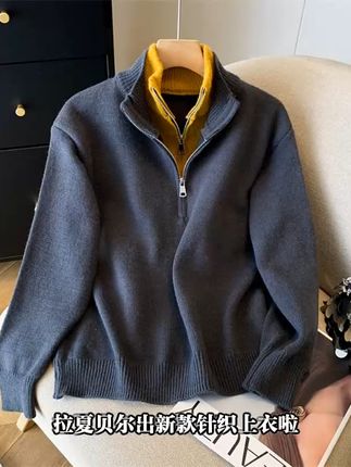 穿上这件克莱因蓝毛衣,你就是冬日里的清新风景! 秋冬穿啥?这款设计感十足、版型超棒的针织衫帮你解决难题!#秋天变时髦就从韩系穿搭开始