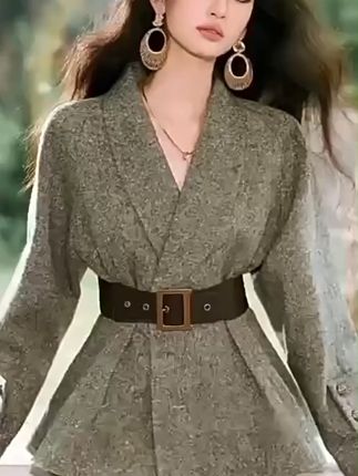 复古掐腰外套,轻松穿出显瘦显高效果! 秋冬穿啥?这款外套让你温暖又时尚!#显瘦穿搭 #秋季穿搭 #高级感穿搭 #外套穿搭 #韩系穿搭