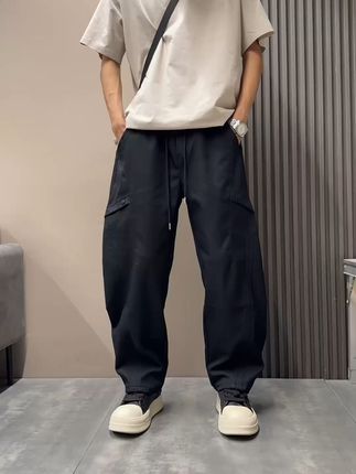 美式潮流痞帅机能风弯刀阔腿裤 #阔腿裤男 #秋冬穿搭 #休闲裤 #工装裤 #机能风穿搭