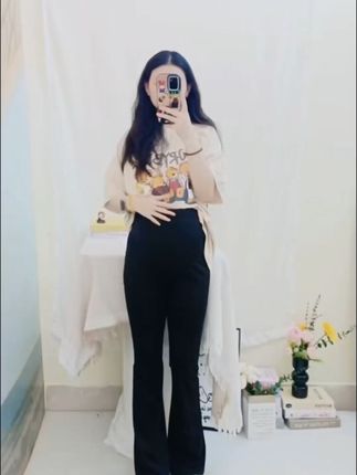 孕期也能美美哒!高弹喇叭裤轻松显瘦提臀 孕期肚子大了穿裤子容易勒肚子?这款宽松舒适、不紧绷的裤子帮你解决!#孕期 #穿搭 #产检一路绿灯 #喇叭裤 #鲨鱼裤