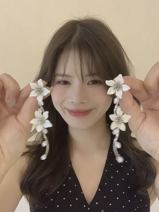 度假风情~花朵流苏耳钉 ! 打造温柔甜美气质!#耳钉 #花朵 #甜美 #小众设计感 #温柔