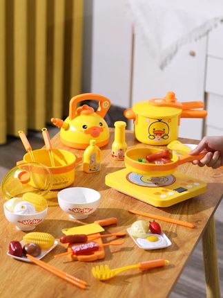 宝宝超爱的小黄鸭厨房玩具,做饭游戏太逼真了! 孩子总想学大人做家务?这套过家家玩具让娃体验当大人的乐趣!