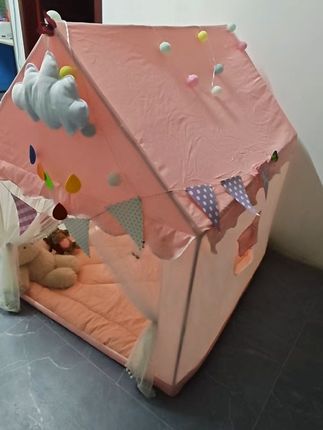 超萌粉色城堡帐篷,宝宝过家家新乐园! 孩子总想玩新东西?这款可移动、能变形的游戏屋超好玩!