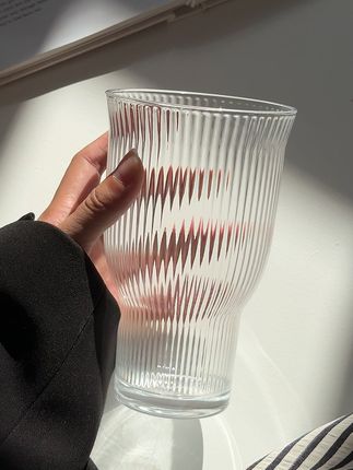 大容量竖纹宽口杯🥃|喝冷饮太哇塞啦❗️ 宽口设计 大容量我真的太爱了❗喝啤酒/冷饮/咖啡/各种饮品🍹~都超满足#水杯 #大容量杯子 #玻璃杯 #杯子 #宽口杯