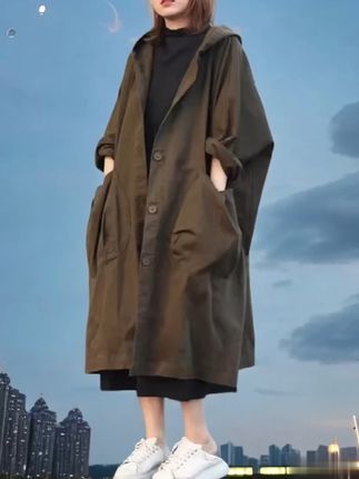 穿上这件风衣,秋天也能轻松减龄!免费退货超安心 秋冬季节必备的一款风衣外套!面料舒适柔软不扎肤,搭配裤子、裙子都好看!#风衣 #风衣穿搭 #韩系穿搭 #中长款宽松休闲百搭气质风衣外套 #微胖女生秋季显瘦风衣测评