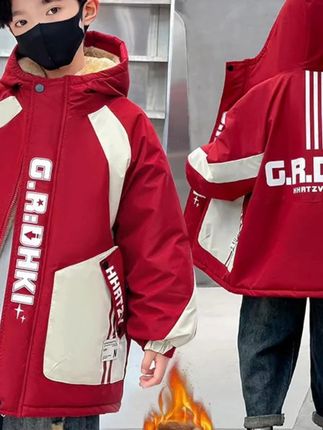 冬天孩子不怕冷!新款加厚棉服包邮退货无忧 男童冬装加绒加棉外套