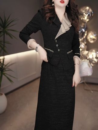 穿上小香风连衣裙,妈妈也能变身气质女神! 秋冬穿啥?这款小香风假两件连衣裙让你温暖又优雅!#这个秋天被琥珀系治愈了#秋冬穿搭新鲜感在线#秋天第一杯琥珀流光#盛夏芬德拉平价衣服穿的好显贵#请欣赏赵露思的今日穿搭