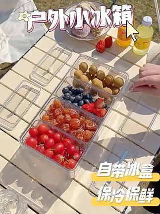 夏天出游必备!可爱保鲜盒冰镇水果饮料太方便,还能免费退 这个小冰箱真的太好用了!冬天能当保温箱夏天还能当迷你冰箱!关键现在有运费险!不拍白送!#奇葩但好用的家居好物