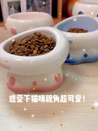 猫咪吃饭再也不黑下巴啦!斜口设计太贴心了 猫咪吃饭总爱把脸弄脏?试试这种专用碗!#DOU来晒宠吧 #宠物碗 #宠物碗推荐 #宠物碗防打翻