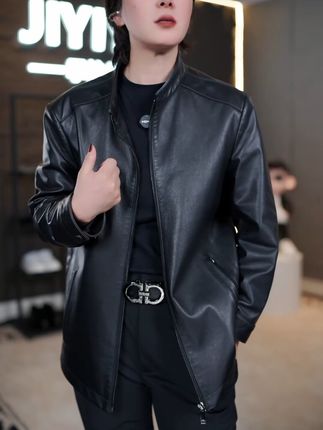 穿上这件皮衣,通勤也能帅气十足!免费退货更安心 #男生穿搭 #品质男装 #夹克外套 #皮衣 #通勤穿搭如何摆脱土气感