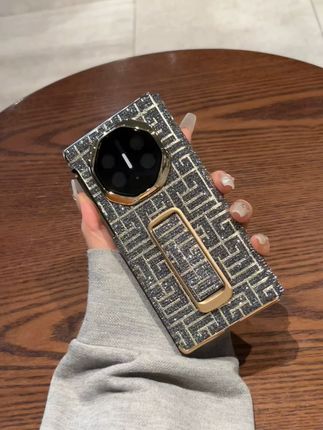 华为matext三折叠手机壳 xt非凡大师闪粉格纹支架全包翻盖皮套,上机效果真好看!#matext #手机壳
