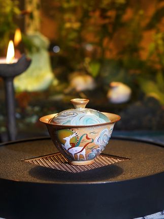 一鹿有你盖碗,品茶如诗如画! 想喝好茶却没合适器皿?这款盖碗帮你解决!#盖碗 #盖碗泡茶 #原创 #泡茶神器 #喝茶
