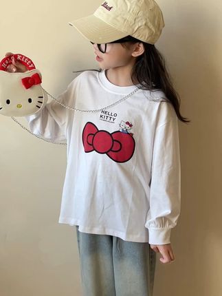 宝贝穿上这套卡通Kitty猫T恤套装,秋天也能美美哒! #女童穿搭 #秋季穿搭 #女童套装 #骗你生女儿 #无限回购的宝藏单品