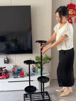 新升级碳钢多层花架,错层结构,客厅一下变美了! #花架#厂家直发品质保证