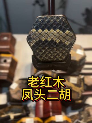 定制款家具旧料老红木二胡 家具旧料老红木凤头雕刻款#二胡 #二胡维修换皮#来料加工二胡