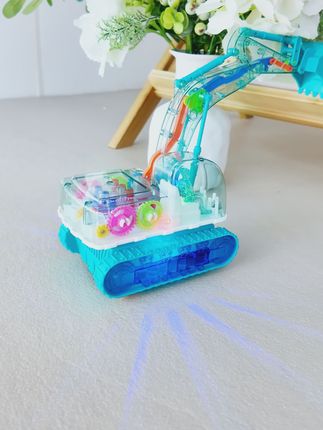 给孩子带的挖掘玩具,边走边挖,还是这种透明车身,自动旋转齿轮,简直太酷了~#电动玩具 #益智玩具 #工程玩具车 #哄娃神器