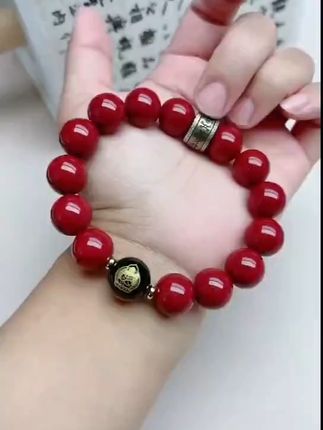 男士必备!辰砂本命佛手串,守护你的每一天! 高含量真朱砂本命年本命佛手链男士简约大气手串