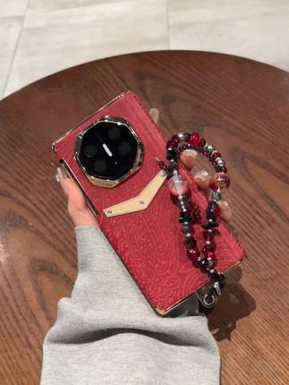 华为Mate XTs三折叠手机壳 XT非凡大师红色巴洛克双中轴全包女,上机效果真好看!#华为mate xts #华为mate xt #手机壳