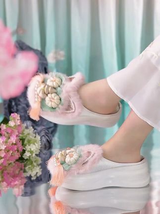 国风虎头绣花 厚底拖鞋外穿舒适 #复古单鞋#汉服鞋 #国风厚底鞋 #民族风绣花鞋 #软底软面穿上超舒服