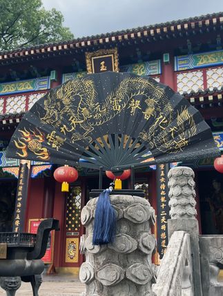 金鳞赤焰 龍舞九天!龙虎山发货!纯手绘 #龙虎山 #手绘折扇 #金属折扇 #摆件 #摆件工艺品 