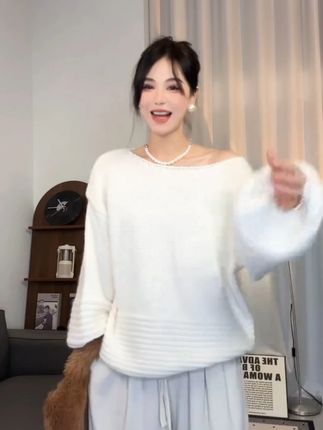 法式慵懒复古休闲显瘦软糯圆领套头毛衣女秋季新款针织衫上衣外穿 #气质这一块拿捏死死的 #谁穿谁好看系列 #秋季穿搭 #品质女装