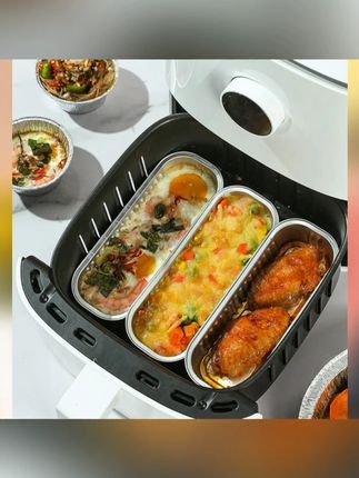 空气炸锅锡纸碗烤箱蛋糕烤榴莲锡纸盒长方形烘焙模具可重复使用#空气炸锅锡纸 #锡纸盘 #锡纸碗 #烘焙锡纸盘 #烤箱锡纸盘