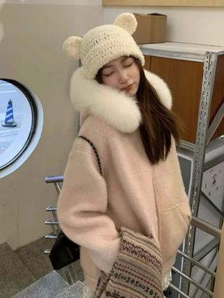秋冬女装2025新款小香风百搭减龄漂亮洋气短款毛茸茸加厚毛呢外套 #今天穿什么 #时髦精 #日常搭配 #百搭 #平价好物