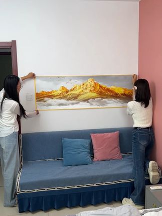 不要在墙上打孔了!试试这个免钉自粘装饰画,还防水防脏,超值!#自粘壁画 #装饰画 #卧室床头画 #3d立体装饰画