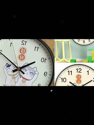 创意时钟招财猫挂钟可爱简约客厅钟表时尚儿童房卧室超静音挂墙钟 #挂钟 #时钟 #钟表 #客厅挂钟 #创意时钟