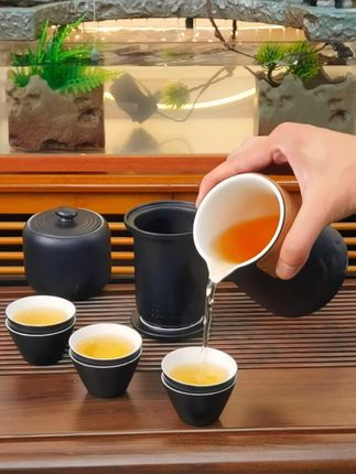 户外露营陶瓷功夫便携式泡茶壶快客杯车载旅行茶具小套装全套