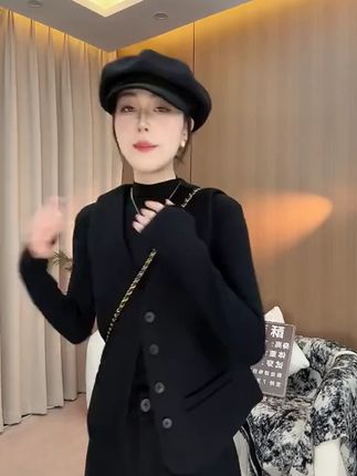 2025秋季新款休闲时尚套装显瘦女装小香风马甲+裤子两件套轻熟风 #显瘦 #两件套