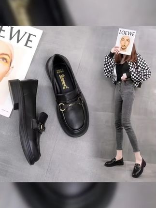 小皮鞋女乐福鞋复古单鞋百搭新款春秋英伦风软面女鞋软皮软底 #不挑脚型 #穿出高级感 #软底皮鞋女 #脚宽脚胖都可以 #久站久走不累脚