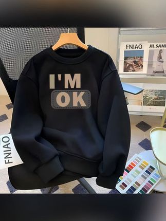 雅鹿男装时尚爆款保暖加绒百搭休闲字母圆领打底套头卫衣潮流高档#面料舒适透气 #柔软亲肤 #宽松显瘦 #百搭休闲 #套头卫衣