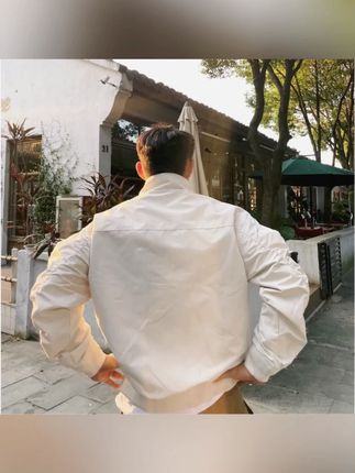 GTAL美式教练夹克三防立领休闲纯色复古秋款户外工装飞行百搭外套#男士外套 #秋季穿搭 #美式复古 #三防外套 #百搭夹克