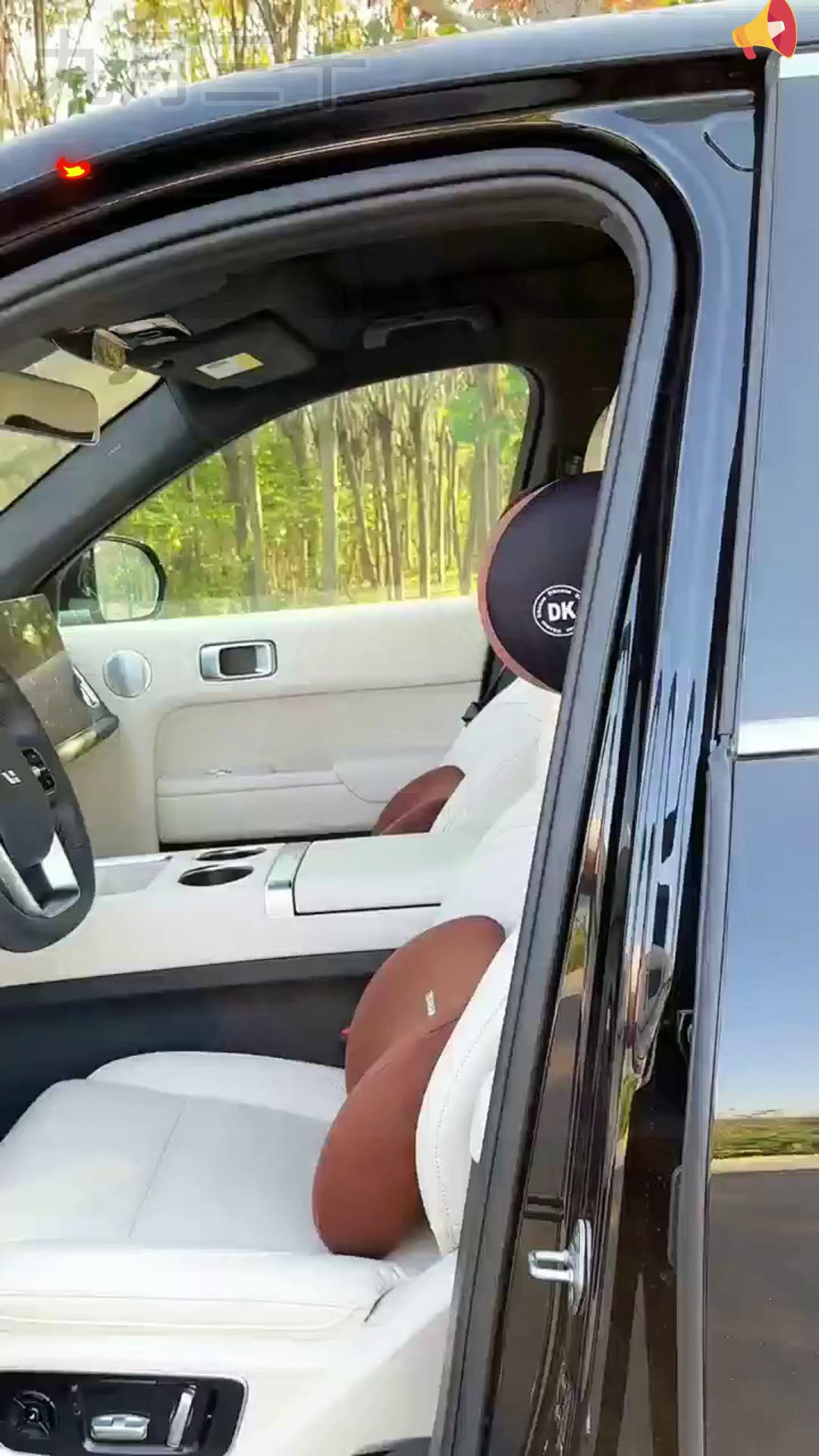 慕纯汽车无孔连体头枕 记忆棉护颈腰托。