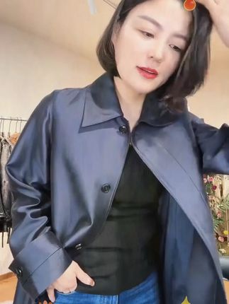 9TANTAN 百搭显瘦气质宽松长款风衣2817, #秋冬穿搭 #老谭私服 #显瘦穿搭 #遮肉显瘦遮肉减龄