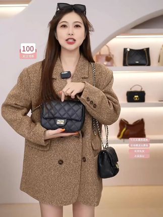 2025爆款女小香风真皮链条包斜挎包时尚百搭菱格单肩包 #奥康小圆包 #菱格单肩包 #链条斜挎包 #小香风 #包包种草