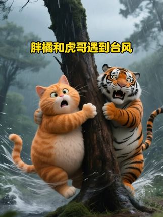 胖橘和虎哥遇到台风,患难见真情 #萌宠出道计划 #胖橘 #怎么选都遗憾 #小猫咪成长日记
