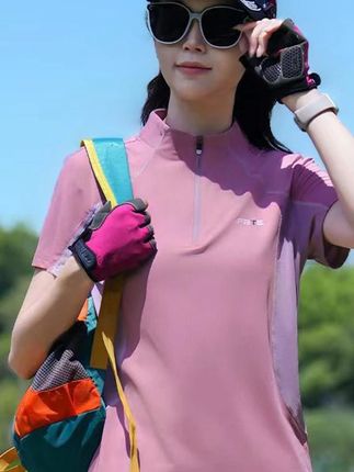 #休闲服 #短袖t恤#速干T恤 #女款短袖 #夏季短袖 2025夏季新款速干T恤女短袖弹力透气拼色显瘦防晒运动跑步休闲服