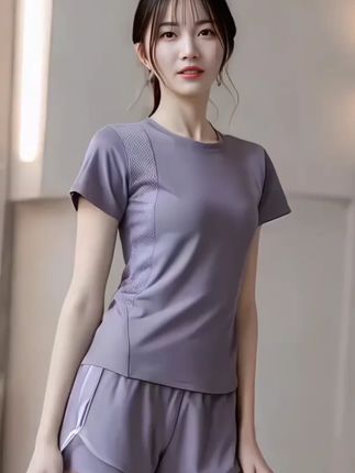 夏季跑步运动套装女大码晨跑健身衣套装透气速干衣短袖短裤两件套 #健身服装搭配 #瑜伽穿搭 #运动女孩的日常 #瑜伽穿搭瑜伽凹造型 瑜伽服热门色
