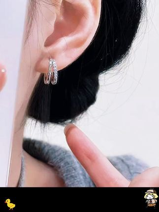 银针耳饰经典百搭银色素圈耳环女简约百搭耳扣网红HYX两戴2144#耳环搭配 #耳饰分享 #耳钉耳环推荐 #尝试不同风格 #ins小众饰品项链