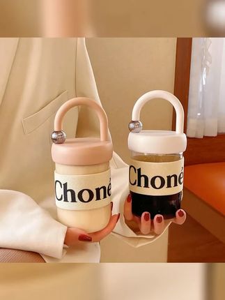 小香风高颜值便携玻璃杯网红ins咖啡杯可爱手提杯子简约创意水杯 #网红水杯 #随行杯 #高颜值杯子 #这样的水杯谁能拒绝 #开箱